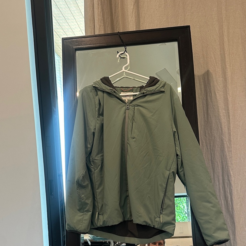 Faherty Men's Hooded Lightweight Jacket - Olive Green